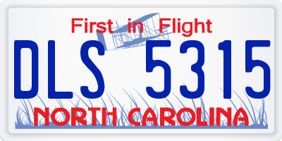 NC license plate DLS5315