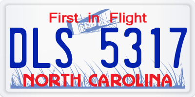 NC license plate DLS5317