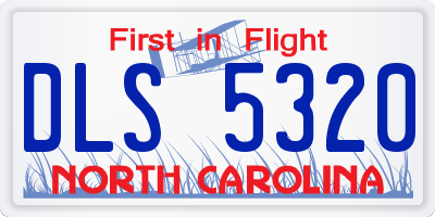 NC license plate DLS5320