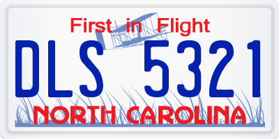 NC license plate DLS5321