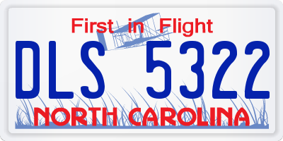 NC license plate DLS5322