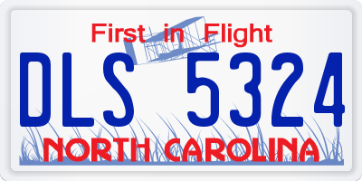 NC license plate DLS5324