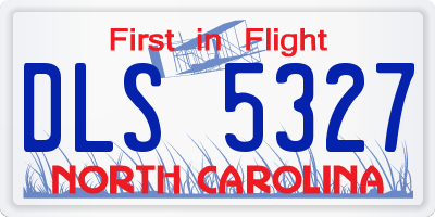 NC license plate DLS5327
