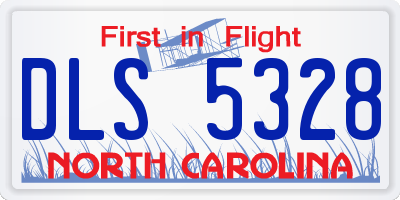 NC license plate DLS5328