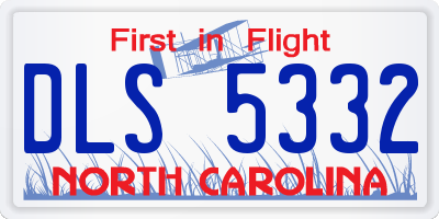 NC license plate DLS5332