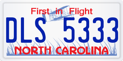 NC license plate DLS5333