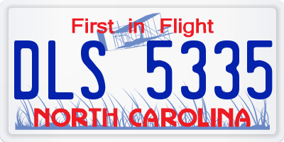 NC license plate DLS5335