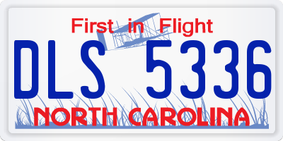NC license plate DLS5336