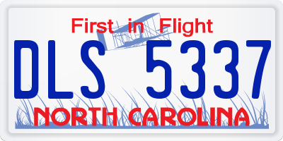 NC license plate DLS5337