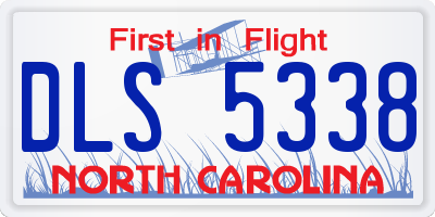 NC license plate DLS5338