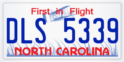 NC license plate DLS5339