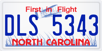 NC license plate DLS5343