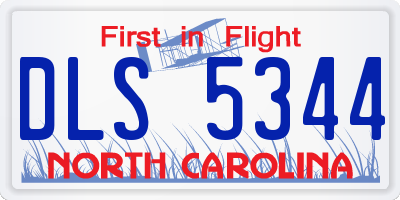 NC license plate DLS5344