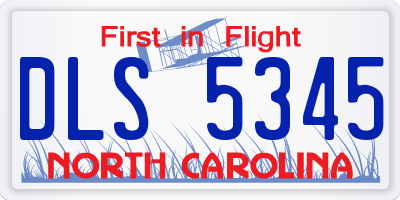 NC license plate DLS5345