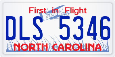 NC license plate DLS5346