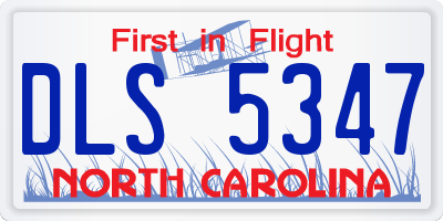 NC license plate DLS5347
