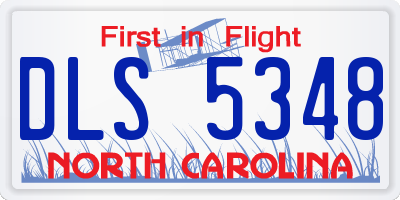 NC license plate DLS5348