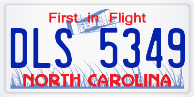NC license plate DLS5349