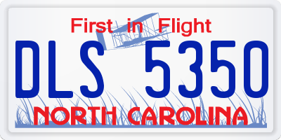 NC license plate DLS5350