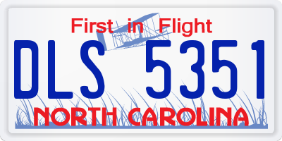 NC license plate DLS5351