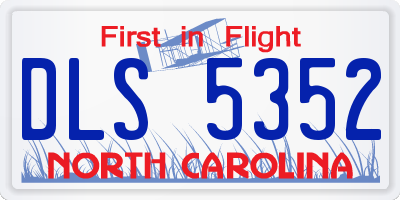 NC license plate DLS5352