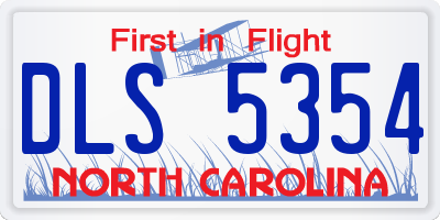 NC license plate DLS5354