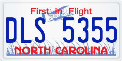 NC license plate DLS5355