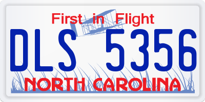 NC license plate DLS5356