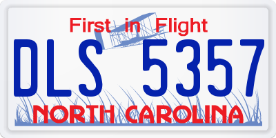 NC license plate DLS5357