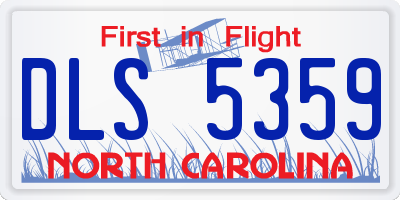 NC license plate DLS5359