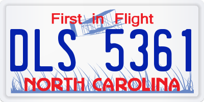 NC license plate DLS5361