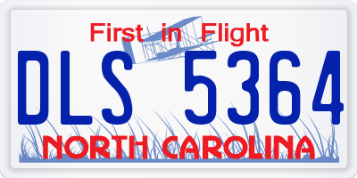 NC license plate DLS5364