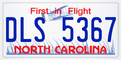 NC license plate DLS5367