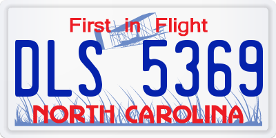 NC license plate DLS5369