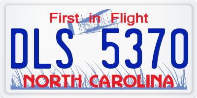 NC license plate DLS5370