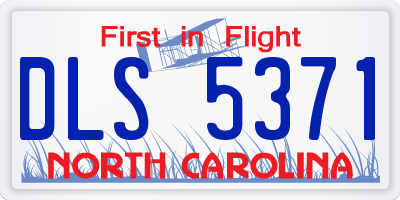 NC license plate DLS5371