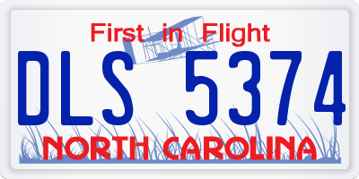 NC license plate DLS5374