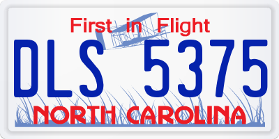 NC license plate DLS5375