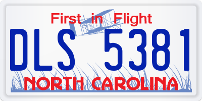 NC license plate DLS5381