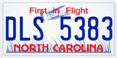 NC license plate DLS5383