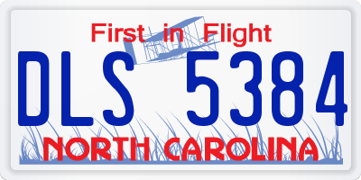 NC license plate DLS5384