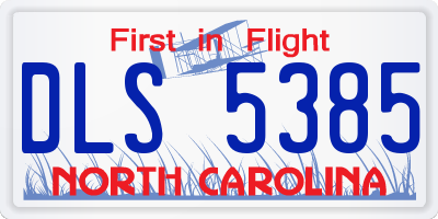 NC license plate DLS5385