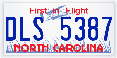 NC license plate DLS5387