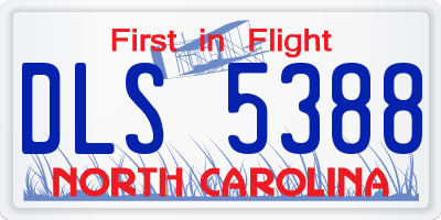 NC license plate DLS5388