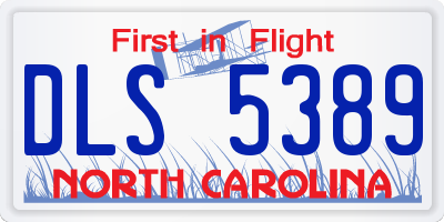 NC license plate DLS5389