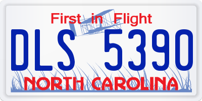 NC license plate DLS5390
