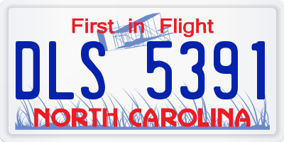 NC license plate DLS5391
