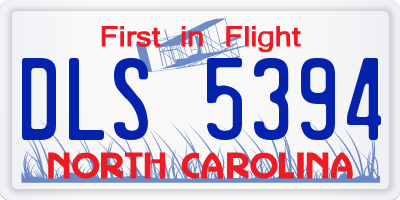 NC license plate DLS5394