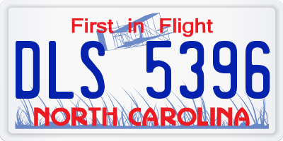 NC license plate DLS5396