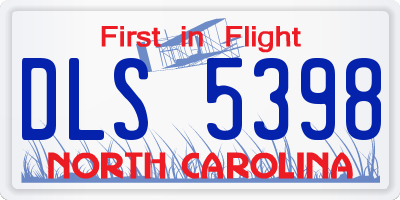 NC license plate DLS5398